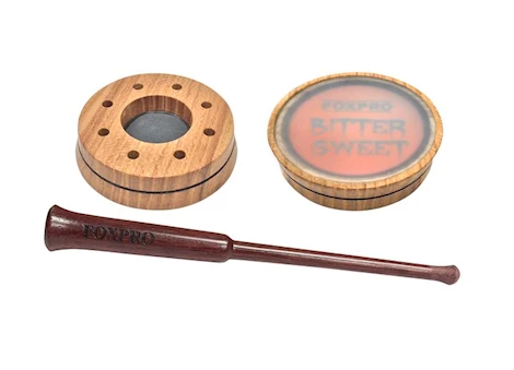 FOXPRO BITTERSWEET POT CALL 2-IN-1 TIP-OVER TURKEY HAND CALL, GLASS OVER SLATE